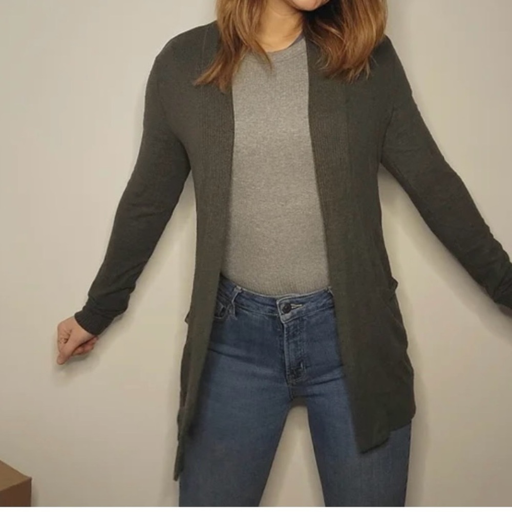 EUC women’s olive green cardigan